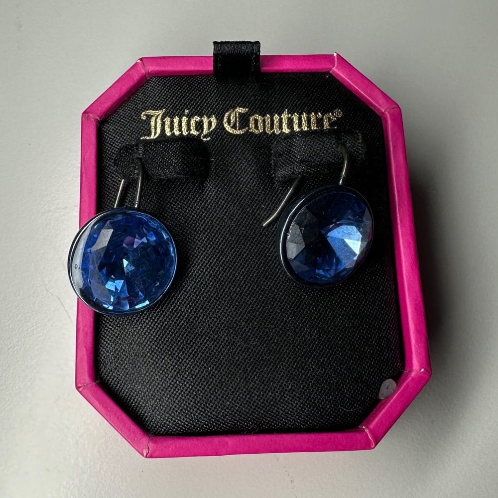 JUICY COUTURE BLUE GEMSTONE DROP EARRINGS + BRACELET BUNDLE